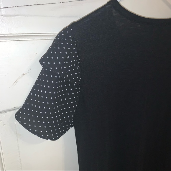 Cece Woman's High Neck Black T-Shirt with Ruffle Frill Polka Dot Sleeve XXS - Picture 8 of 10